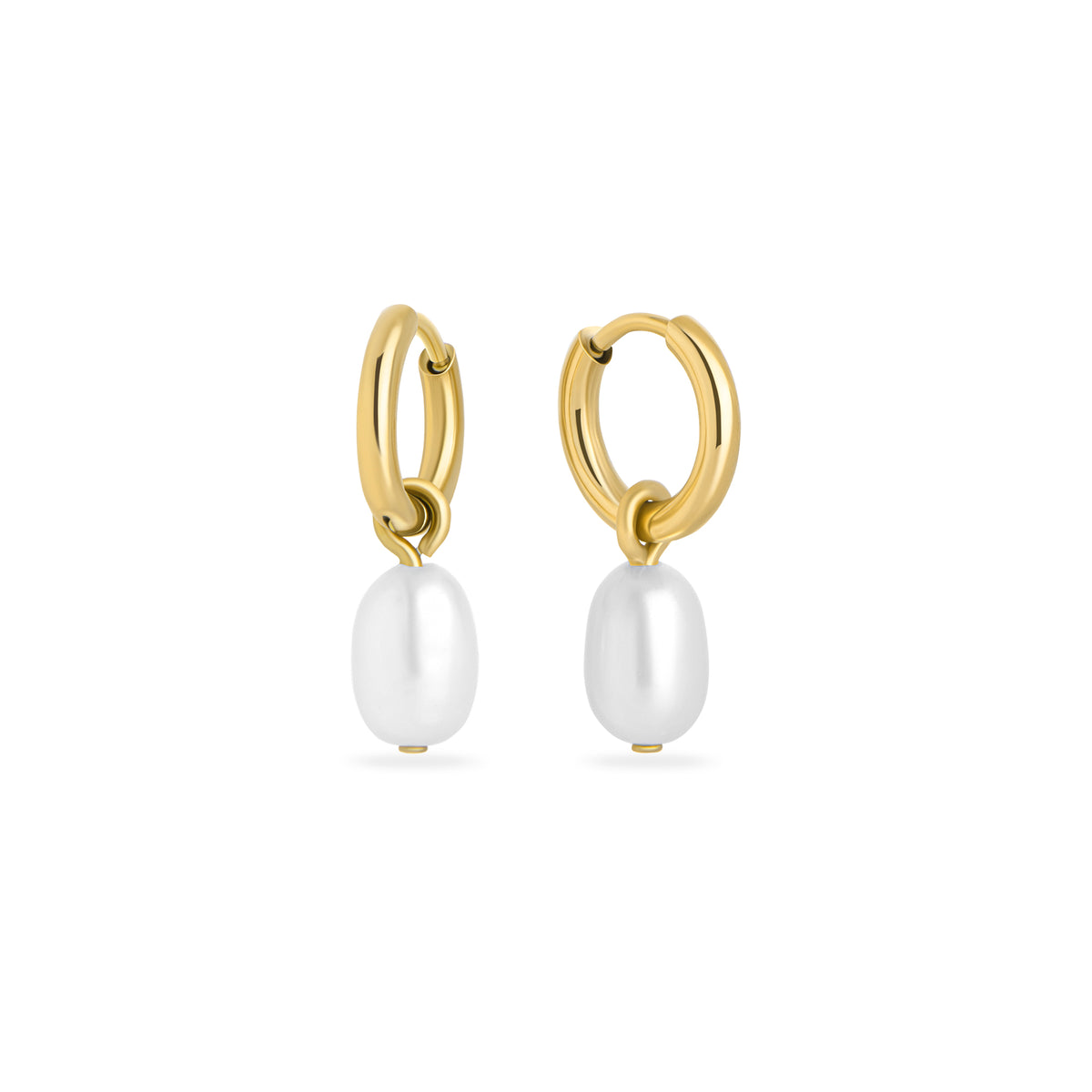 Sally Pearl Huggie Earrings