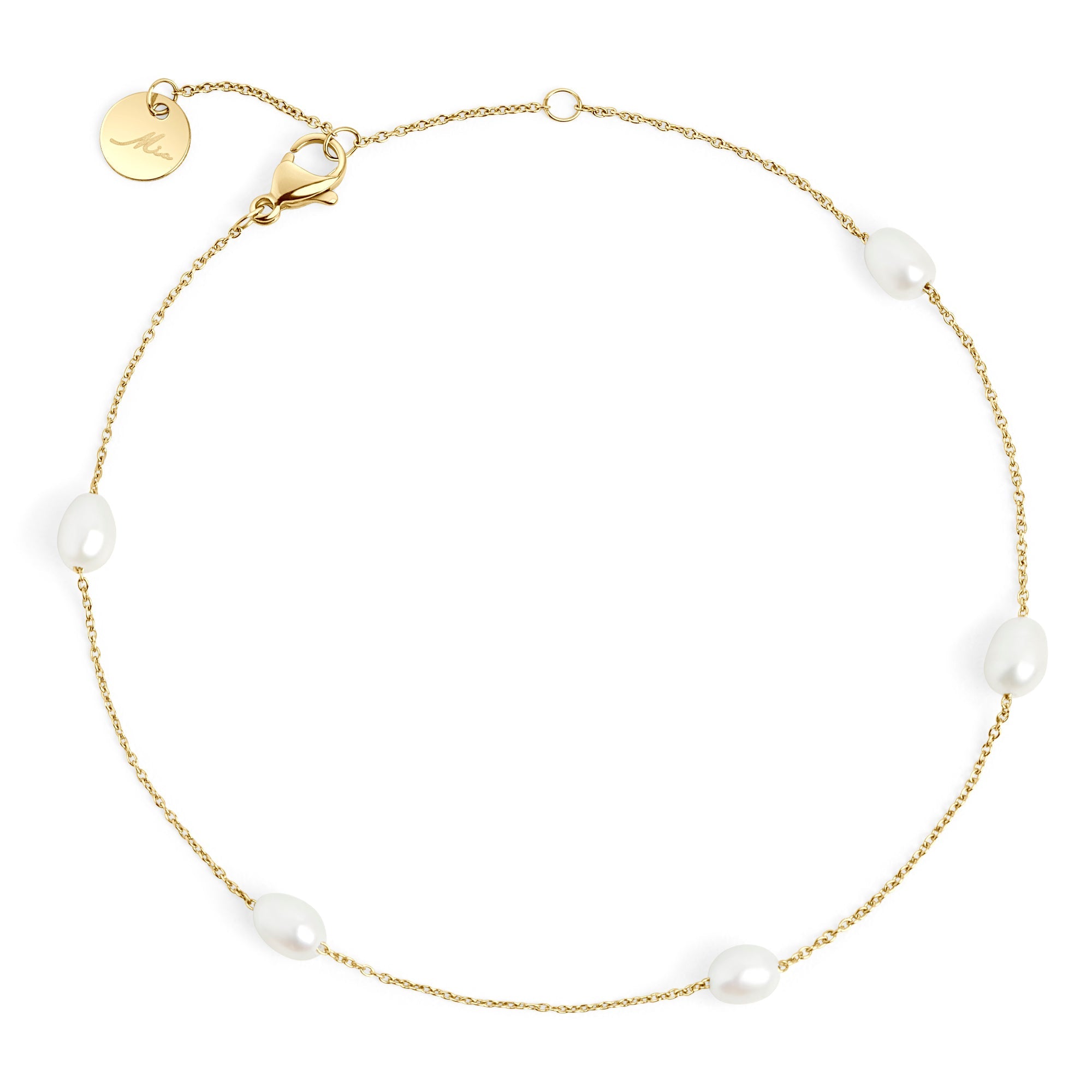 Chaîne cheville perles Opale
